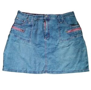 Vintage Denim and Pink ADORABLE Jean skirt marked 20